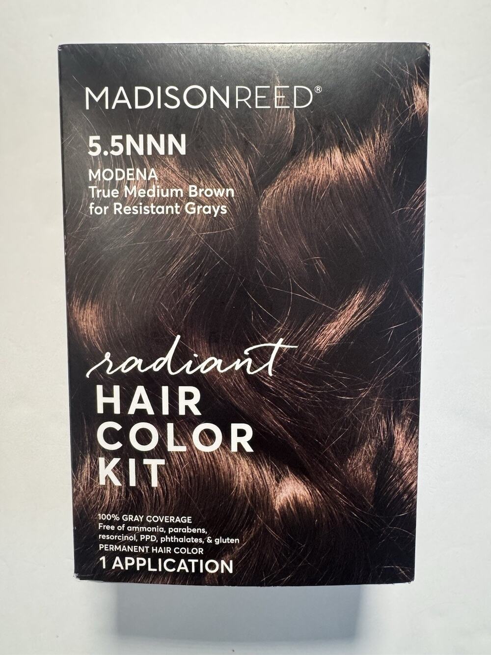 Madison Reed 5.5NNN Modena True Medium Brown Permanent Hair Color Kit Gray